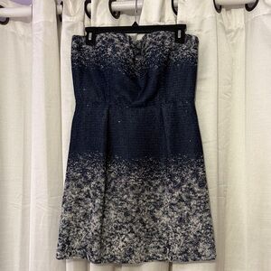 Banana Republic Strapless Navy and White Dress